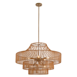 Medlock Eight Light Outdoor Chandelier in Burnished Brass