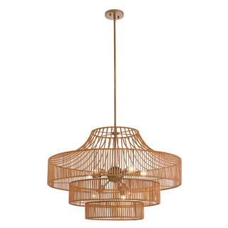 Medlock Eight Light Outdoor Chandelier in Burnished Brass