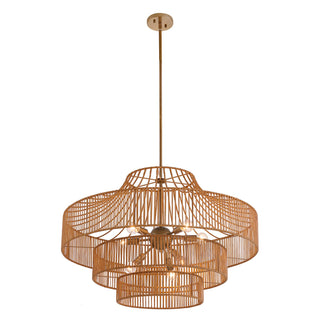 Medlock Eight Light Outdoor Chandelier in Burnished Brass