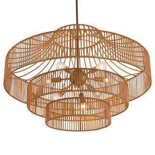Medlock Eight Light Outdoor Chandelier in Burnished Brass