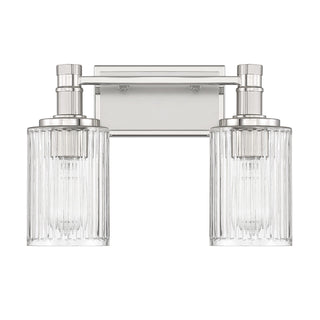Concord Two Light Bathroom Vanity in Silver and Polished Nickel