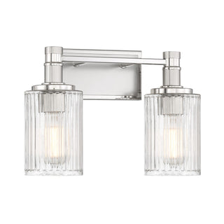 Concord Two Light Bathroom Vanity in Silver and Polished Nickel