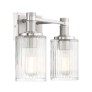 Concord Two Light Bathroom Vanity in Silver and Polished Nickel