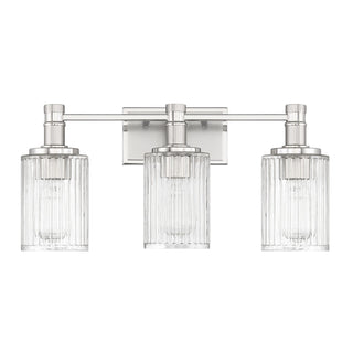 Concord Three Light Bathroom Vanity in Silver and Polished Nickel