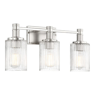 Concord Three Light Bathroom Vanity in Silver and Polished Nickel