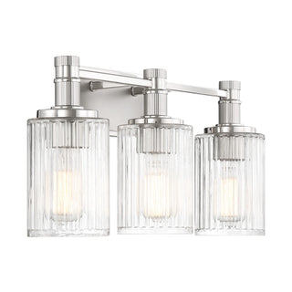 Concord Three Light Bathroom Vanity in Silver and Polished Nickel