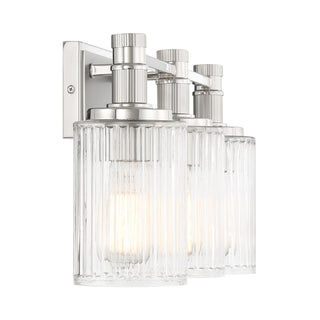 Concord Three Light Bathroom Vanity in Silver and Polished Nickel