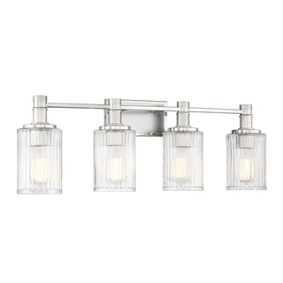 Concord Four Light Bathroom Vanity in Silver and Polished Nickel