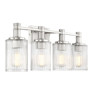 Concord Four Light Bathroom Vanity in Silver and Polished Nickel