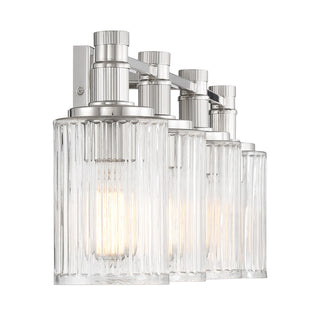 Concord Four Light Bathroom Vanity in Silver and Polished Nickel