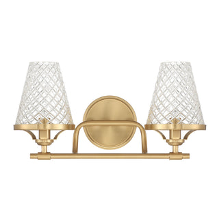 Candler Two Light Bathroom Vanity in Warm Brass