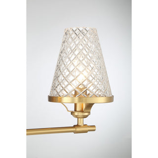 Candler Three Light Bathroom Vanity in Warm Brass