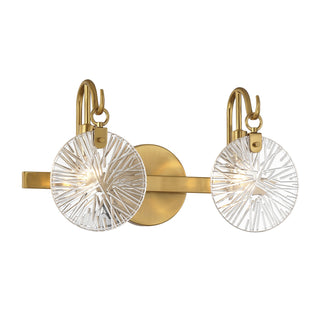 Addison Two Light Bathroom Vanity in Warm Brass