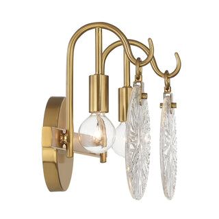 Addison Two Light Bathroom Vanity in Warm Brass
