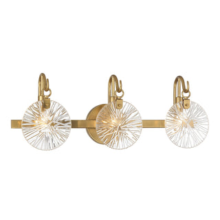 Addison Three Light Bathroom Vanity in Warm Brass