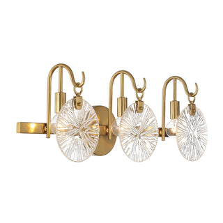 Addison Three Light Bathroom Vanity in Warm Brass