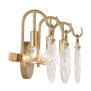 Addison Three Light Bathroom Vanity in Warm Brass