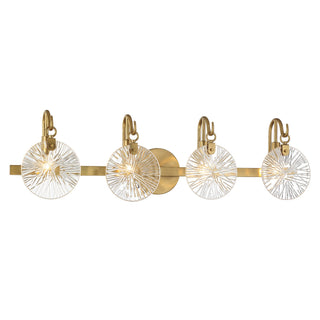 Addison Four Light Bathroom Vanity in Warm Brass