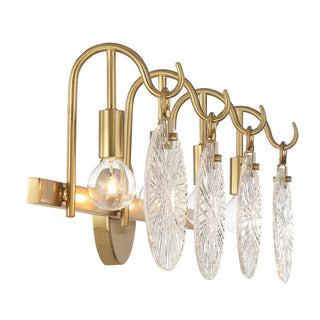 Addison Four Light Bathroom Vanity in Warm Brass