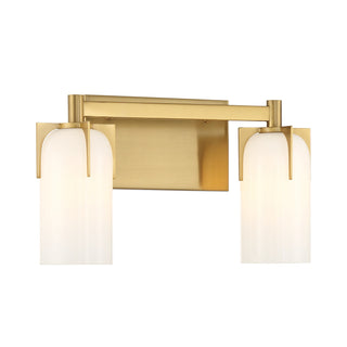 Caldwell Two Light Bathroom Vanity in Warm Brass