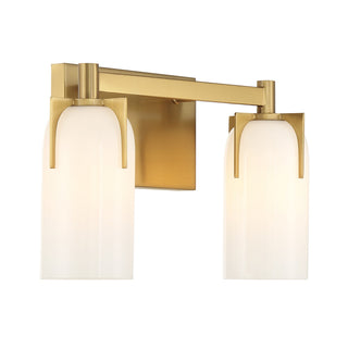 Caldwell Two Light Bathroom Vanity in Warm Brass