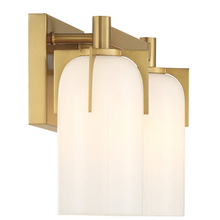 Caldwell Two Light Bathroom Vanity in Warm Brass
