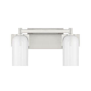 Caldwell Two Light Bathroom Vanity in Satin Nickel