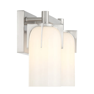 Caldwell Two Light Bathroom Vanity in Satin Nickel