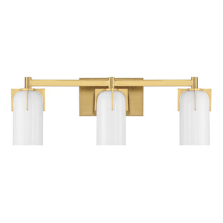 Caldwell Three Light Bathroom Vanity in Warm Brass