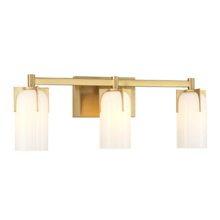 Caldwell Three Light Bathroom Vanity in Warm Brass