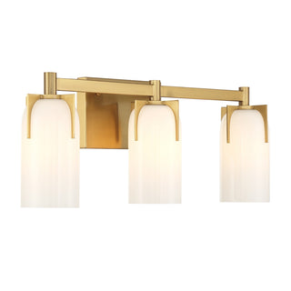 Caldwell Three Light Bathroom Vanity in Warm Brass