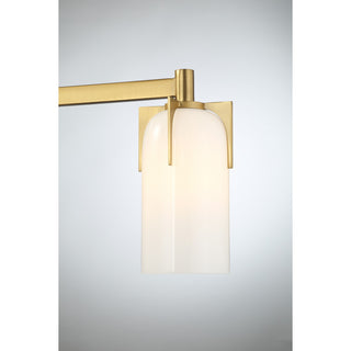 Caldwell Three Light Bathroom Vanity in Warm Brass