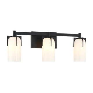Caldwell Three Light Bathroom Vanity in Matte Black