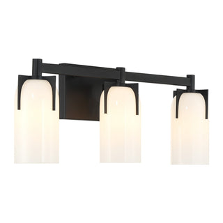 Caldwell Three Light Bathroom Vanity in Matte Black