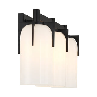 Caldwell Three Light Bathroom Vanity in Matte Black