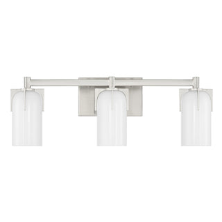 Caldwell Three Light Bathroom Vanity in Satin Nickel