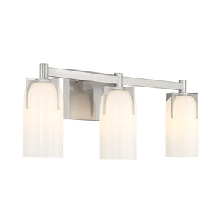 Caldwell Three Light Bathroom Vanity in Satin Nickel