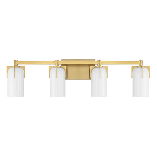 Caldwell Four Light Bathroom Vanity in Warm Brass