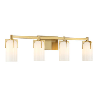 Caldwell Four Light Bathroom Vanity in Warm Brass