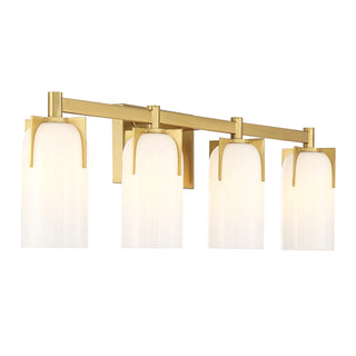 Caldwell Four Light Bathroom Vanity in Warm Brass