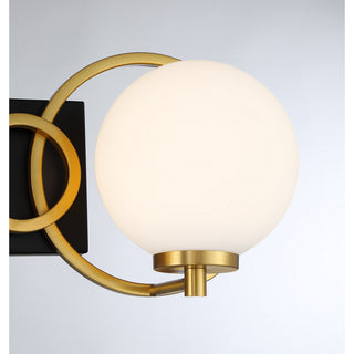 Alhambra Three Light Bathroom Vanity in Matte Black with Warm Brass