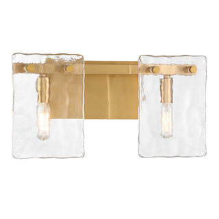 Genry Two Light Bathroom Vanity in Warm Brass