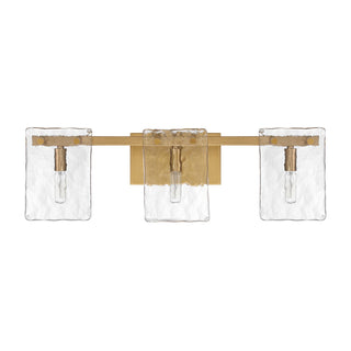 Genry Three Light Bathroom Vanity in Warm Brass