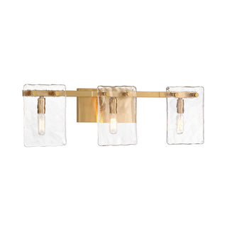 Genry Three Light Bathroom Vanity in Warm Brass