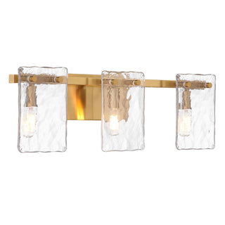 Genry Three Light Bathroom Vanity in Warm Brass