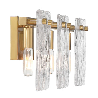 Genry Three Light Bathroom Vanity in Warm Brass