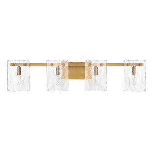 Genry Four Light Bathroom Vanity in Warm Brass