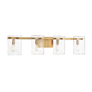 Genry Four Light Bathroom Vanity in Warm Brass