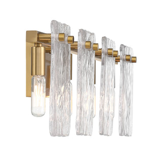 Genry Four Light Bathroom Vanity in Warm Brass
