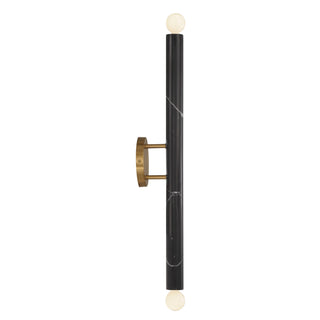 Callaway Two Light Wall Sconce in Black Marble with Warm Brass